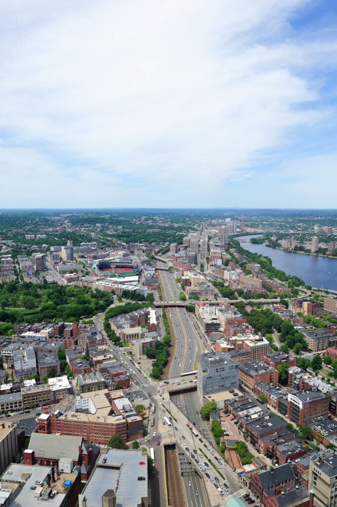 boston city aerial view